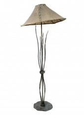 IRON FLOOR LAMP WITH LEATHER S