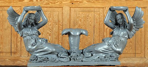 IRON GARDEN STATUE AND PLANTER