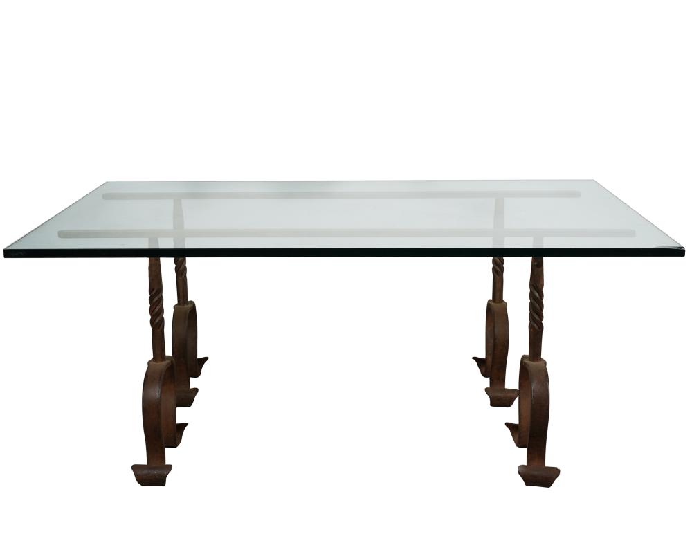 IRON & GLASS COFFEE TABLEhaving two
