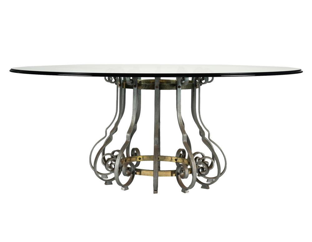 IRON & GLASS ROUND DINING