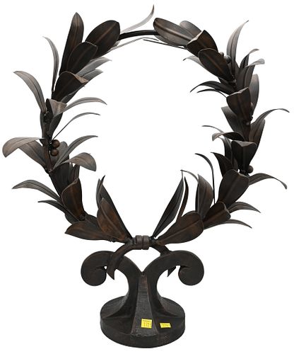 IRON LAUREL WREATH SCULPTUREIron