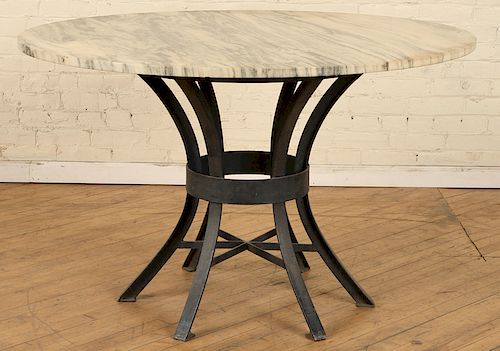 IRON MARBLE TOP TABLE SPIDER WEB
