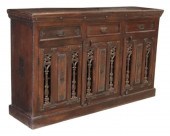 IRON-MOUNTED HARDWOOD SIDEBOAR