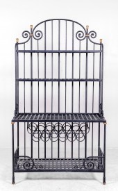 Iron painted Bakers rack, ebon