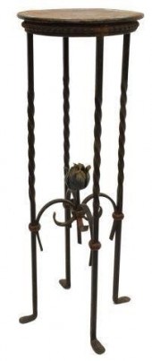 IRON PLANT STAND ON SPIRALED L