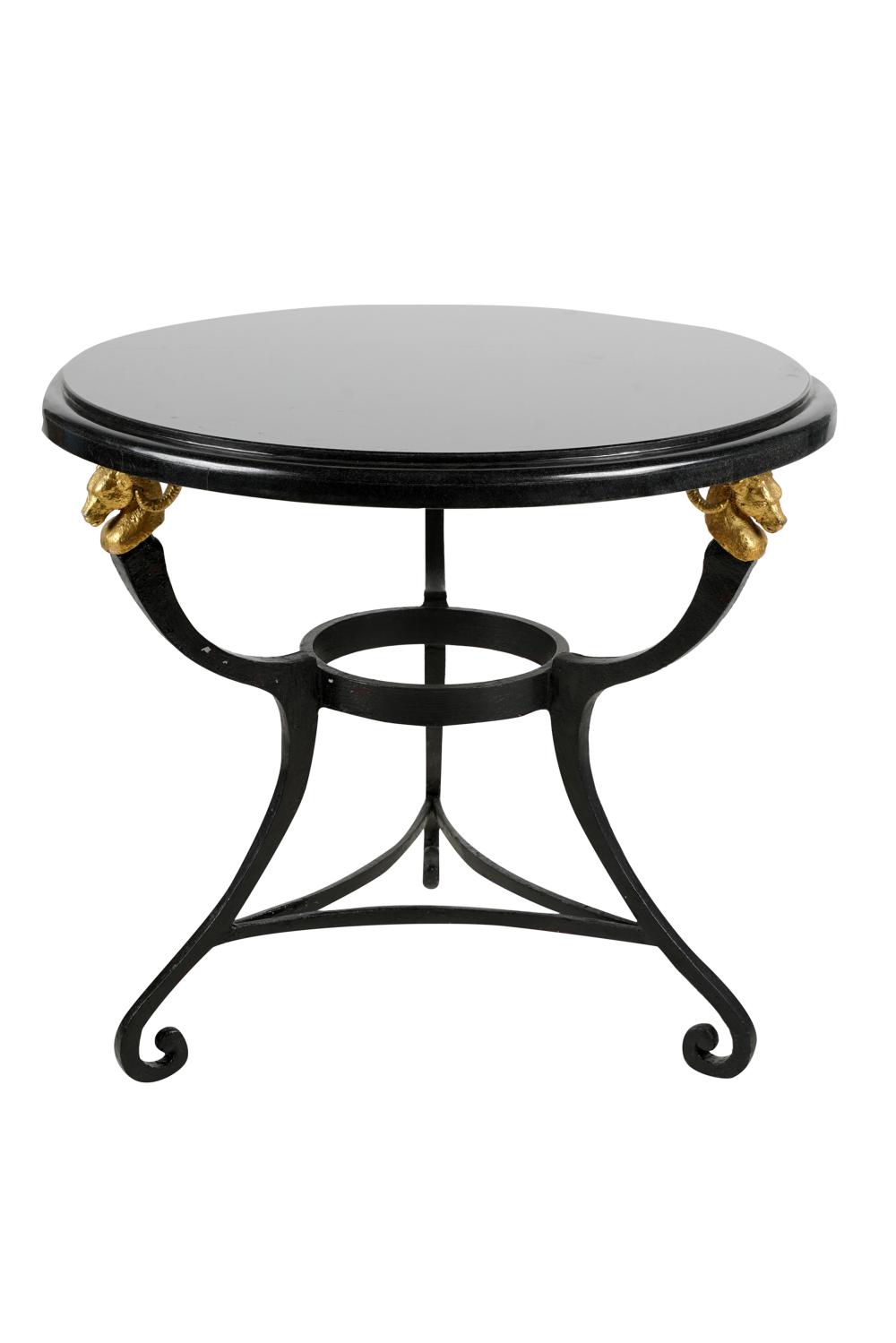 IRON RAMS HEAD TABLEblack granite