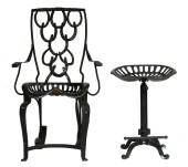 IRON ROCKER AND SWIVEL STOOL B