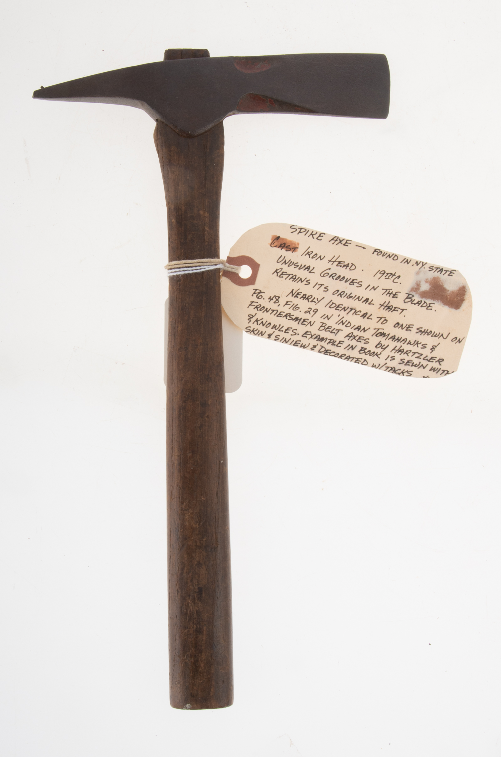 IRON SPIKE AXE 19th century, with