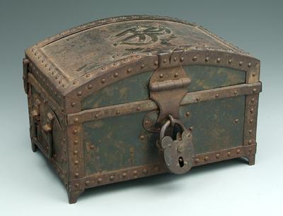 Iron strongbox, interior with
