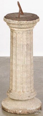 IRON SUNDIAL WITH CONCRETE BAS