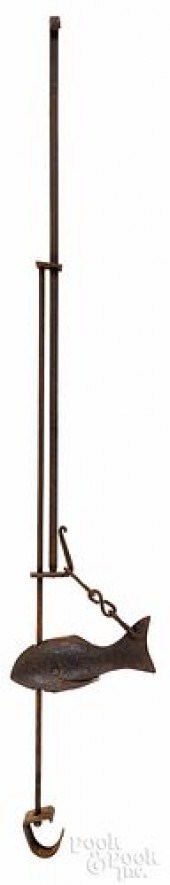 IRON TRAMMEL WITH FISH HANGER,