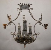IRON TWO-LIGHT CHANDELIERAn an
