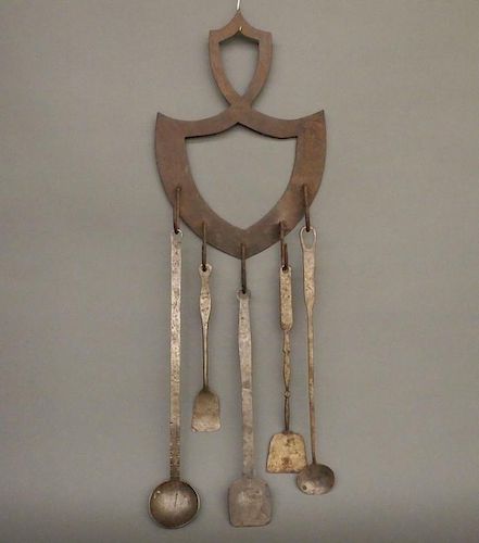 IRON UTENSILS AND RACKA 19th
