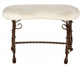 IRON VANITY BENCHwith upholste