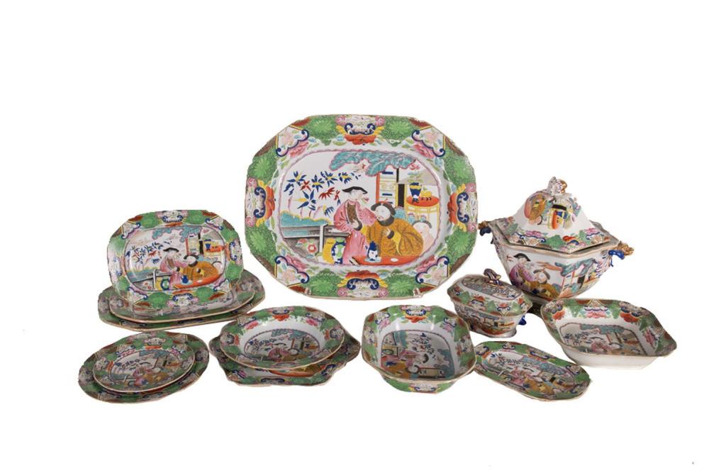 IRONSTONE CHINOISERIE DINNERWARE