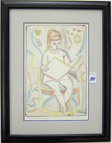 IRVING AMEN COLOR LITHOGRAPH.