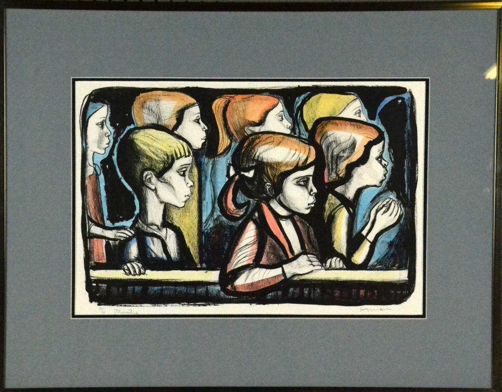 Irving Amen Colored Lithograph