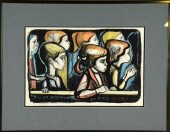 Irving Amen Colored Lithograph