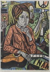 IRVING AMEN "SYMBOLS" WOODCUT