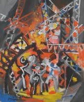 IRVING LEHMAN, GOUACHE, FIGURA