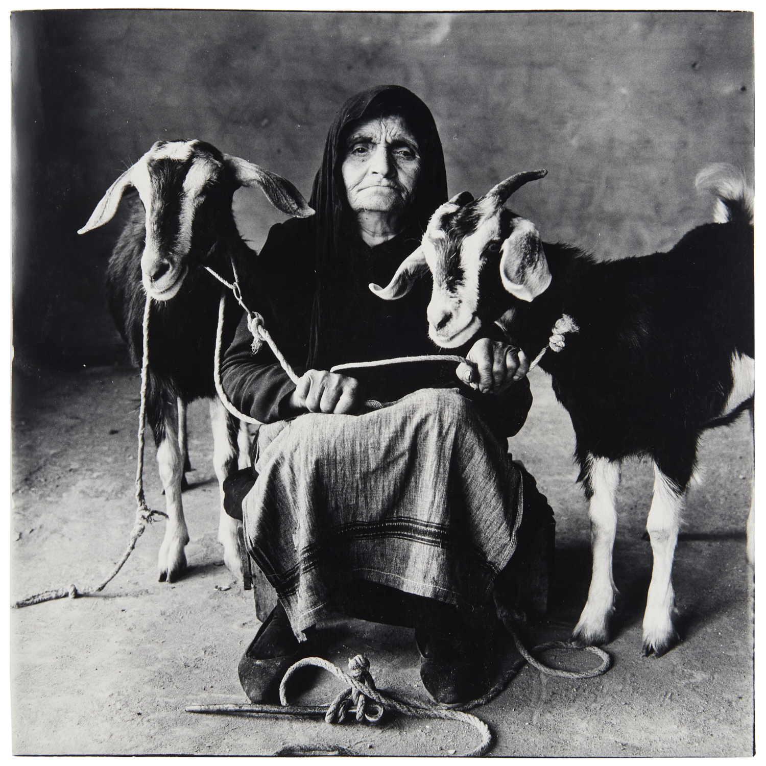IRVING PENN, OLD WOMAN WITH GOATS