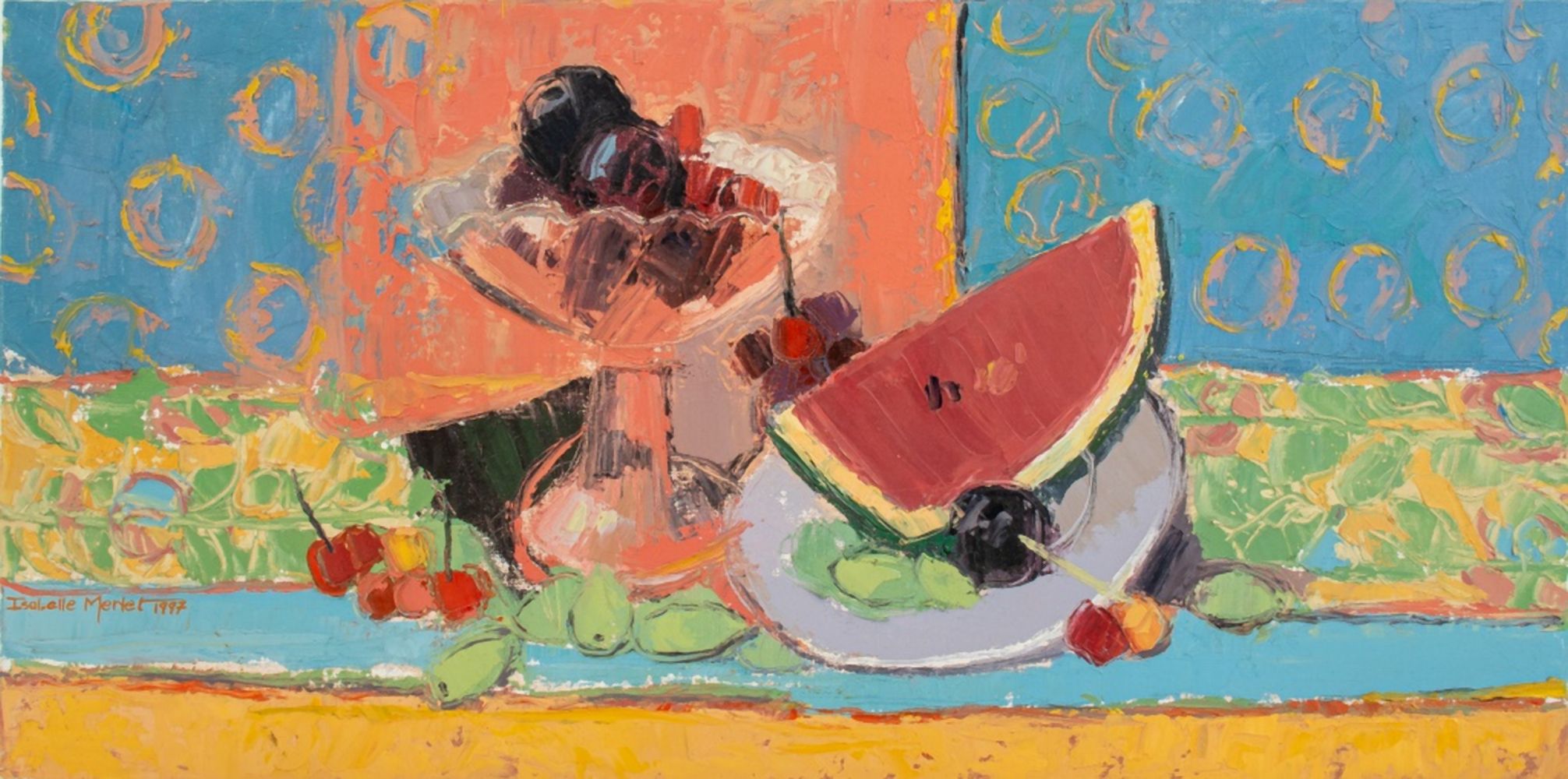 ISABELLE MERLET STILL LIFE OIL ON