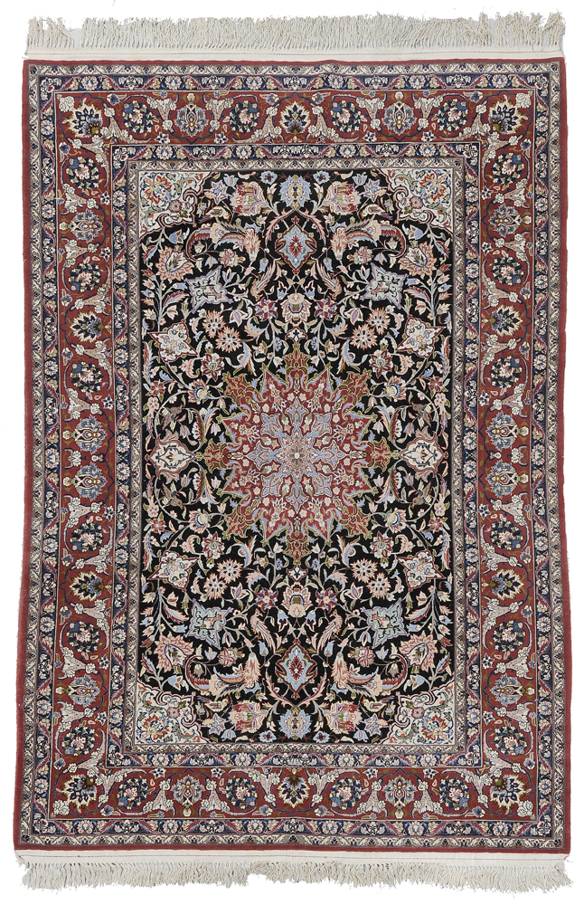Isfahan Silk Rug Persian, modern,