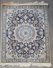 ISPHAHAN PARTIAL SILK RUG, 4 F