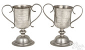 ISRAEL TRASK PAIR OF PEWTER CH