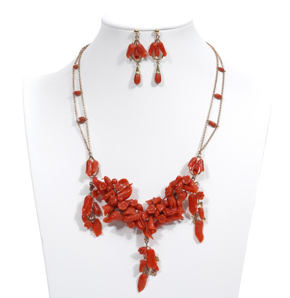 ITALIAN 10K YG & SALMON CORAL