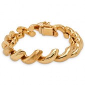 ITALIAN 14K GOLD MACARONI BRAC