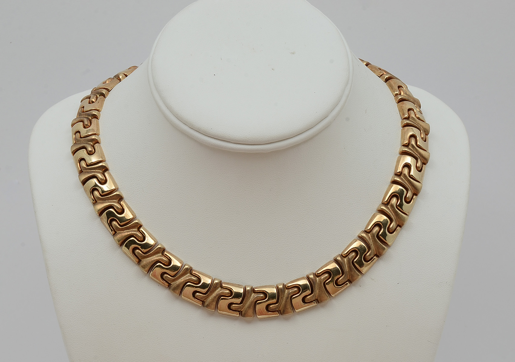 ITALIAN 14K PUFFED LINK COLLAR