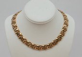 ITALIAN 14K PUFFED LINK COLLAR