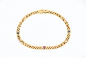 ITALIAN 14K RUBY & SAPPHIRE MI