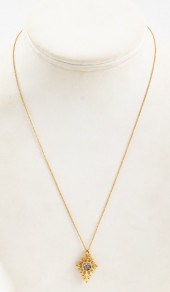ITALIAN 14K YELLOW GOLD & PYRI