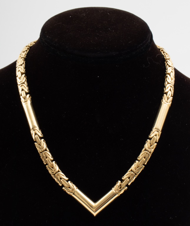 ITALIAN 14K YELLOW GOLD BYZANTINE
