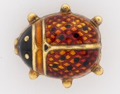 ITALIAN 14K YELLOW GOLD ENAMEL