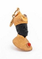 ITALIAN 18K DIAMOND CORAL BLAC