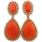 ITALIAN 18K GOLD AND CORAL DRO