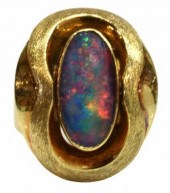 ITALIAN 18K GOLD BLACK OPAL TR