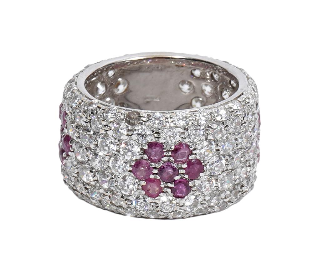 ITALIAN 18K WG DIAMOND & RUBY