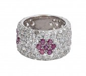 ITALIAN 18K WG DIAMOND & RUBY