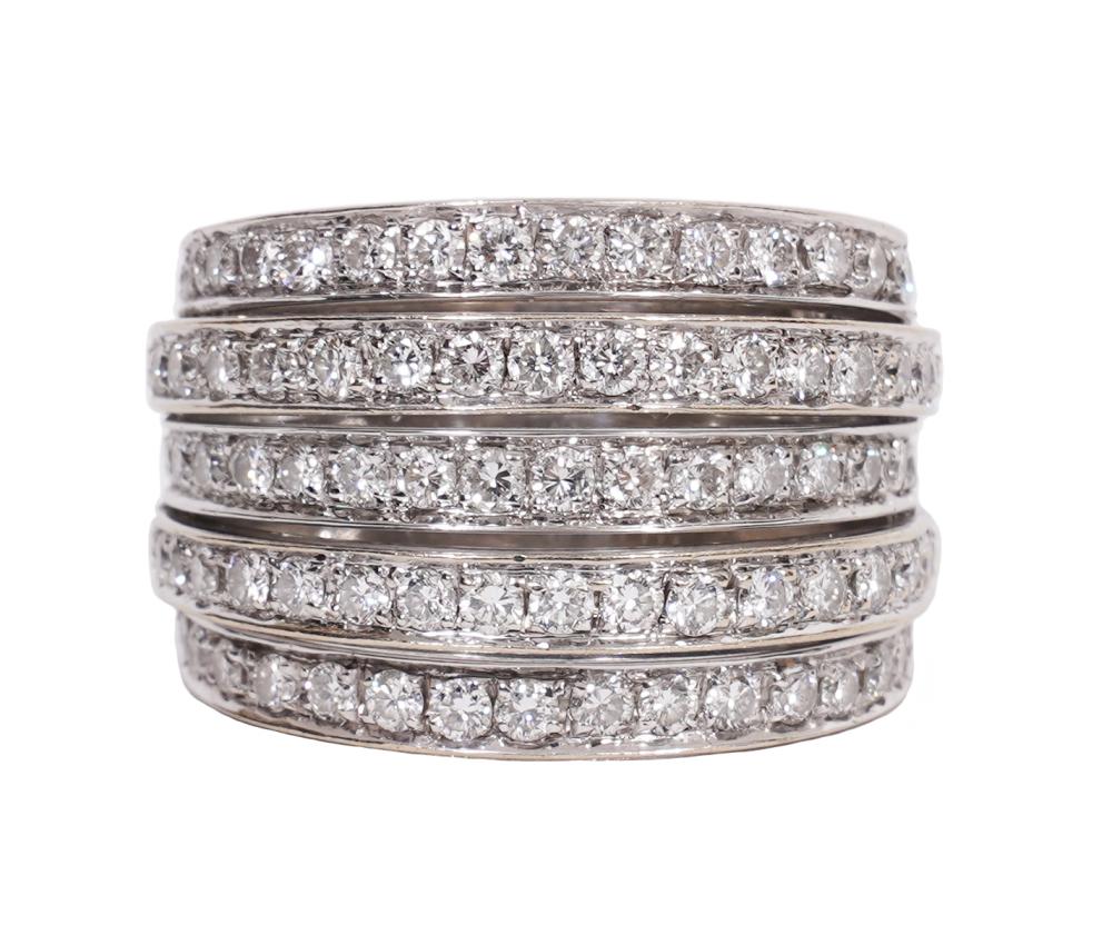 ITALIAN 18K WG & DIAMOND BAND STYLE