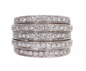 ITALIAN 18K WG & DIAMOND BAND