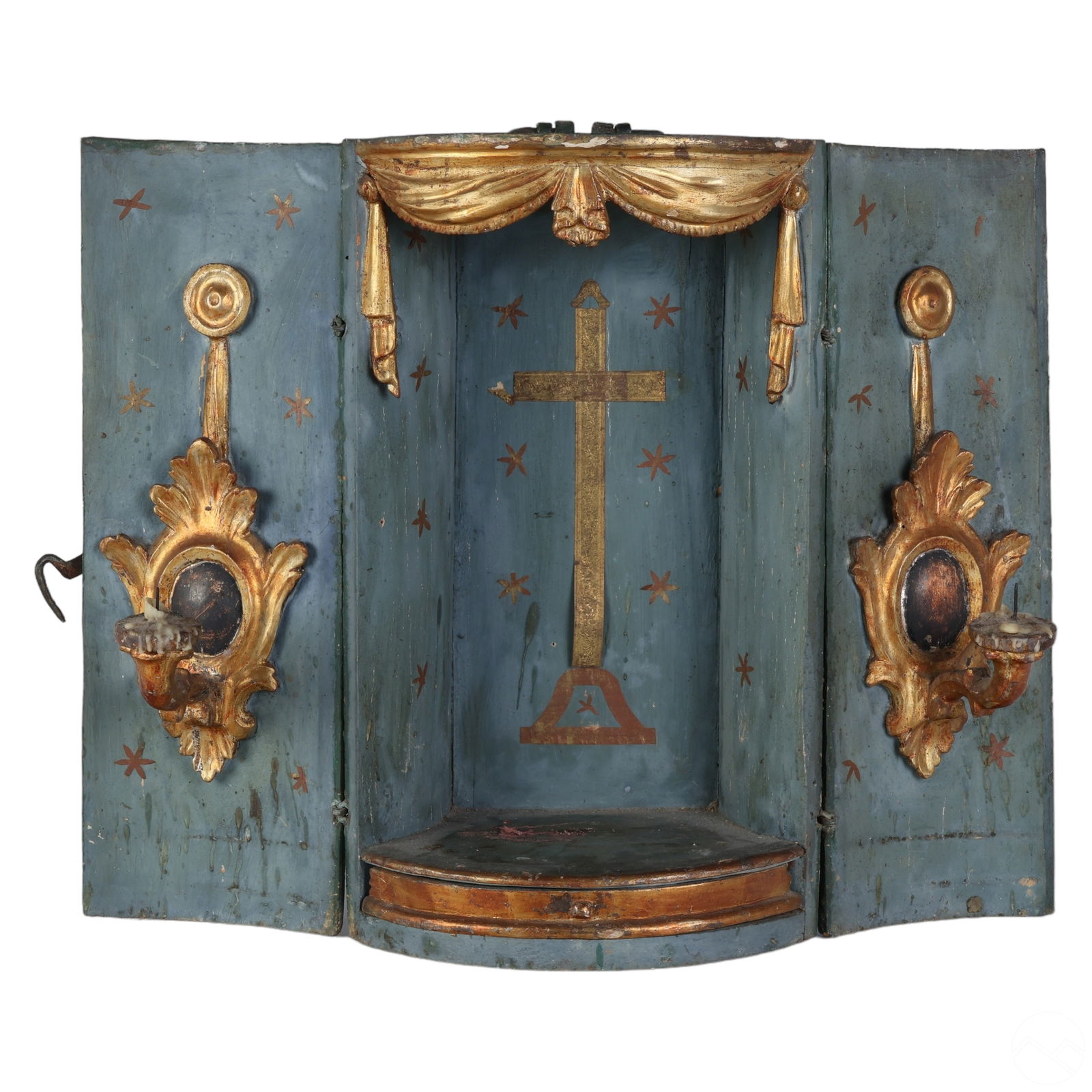 ITALIAN 19C ANTIQUE WOOD NICHE