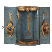 ITALIAN 19C ANTIQUE WOOD NICHE