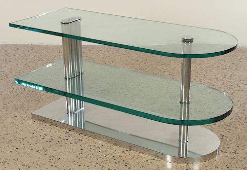 ITALIAN 3 TIER CHROME AND GLASS END