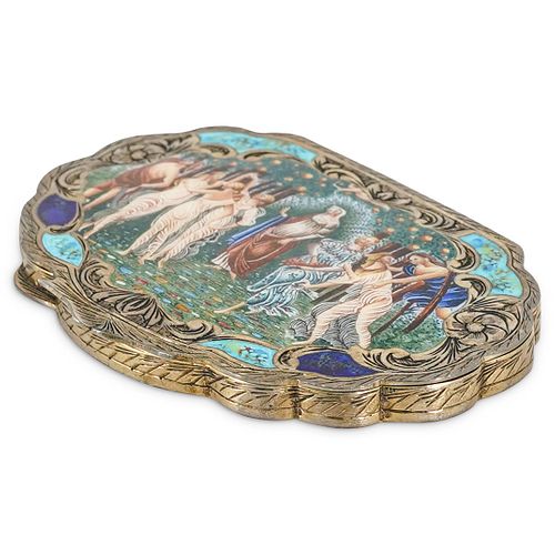 ITALIAN 800 SILVER AND ENAMEL