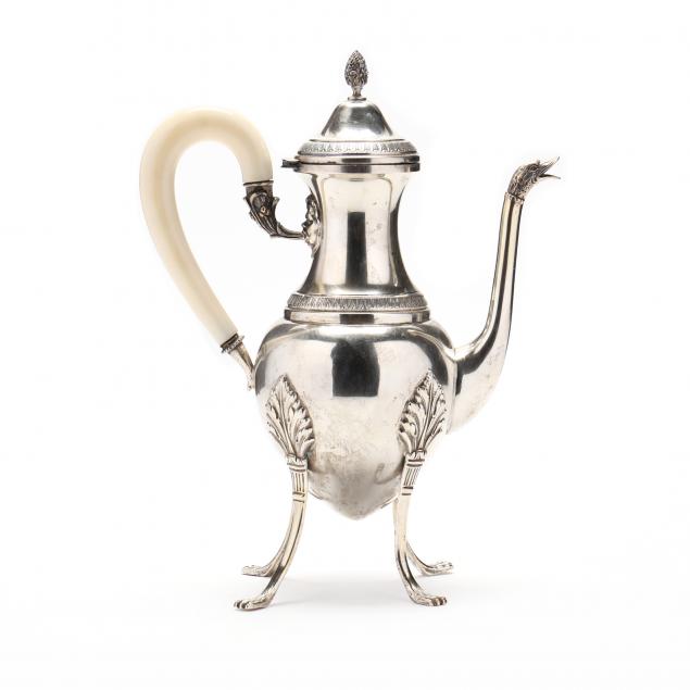 ITALIAN .800 SILVER COFFEE POT IN