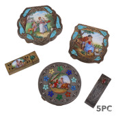ITALIAN 800 SILVER ENAMEL COMP